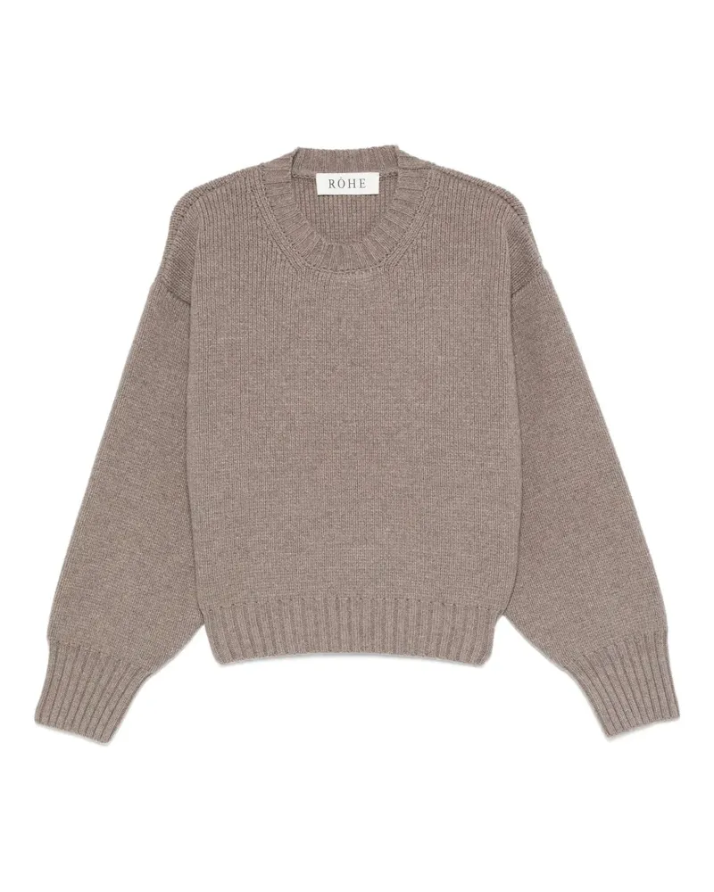 Róhe Gerippter Pullover mit tiefen Schultern - Braun Braun