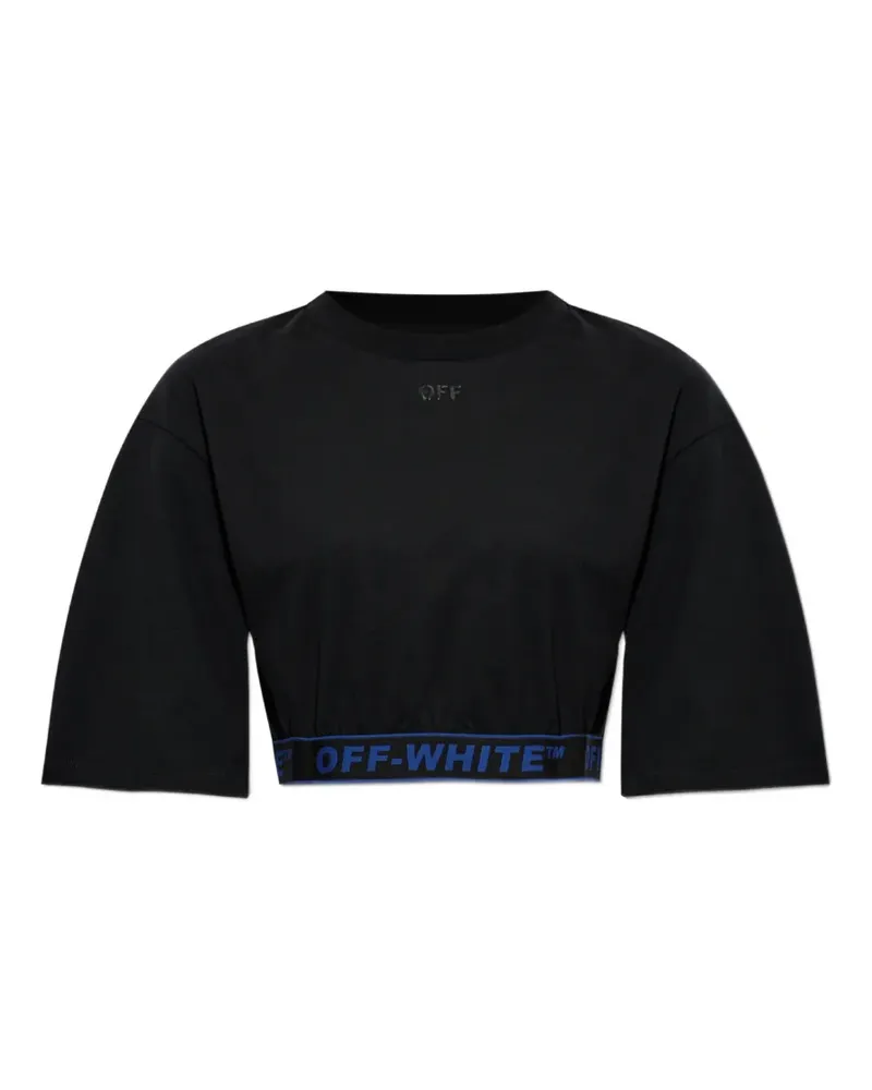 OFF-WHITE Cropped-T-Shirt mit Logo - Schwarz Schwarz