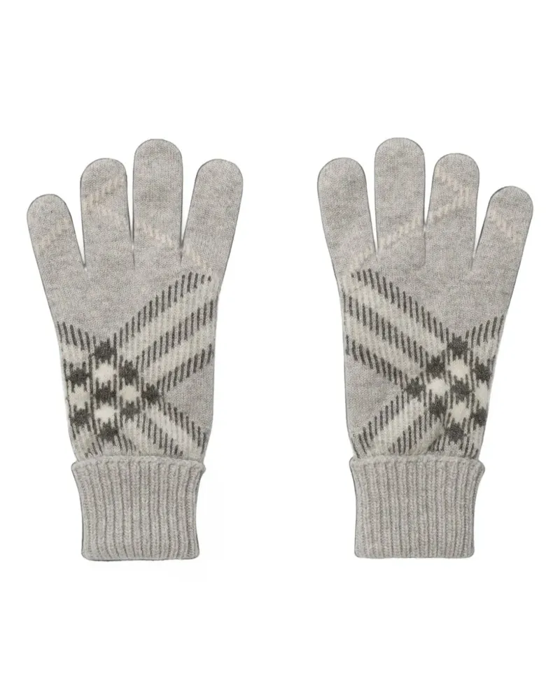 Burberry Check Handschuhe aus Kaschmirgemisch - Grau Grau
