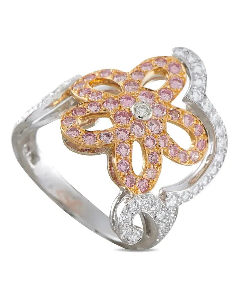 Van Cleef & Arpels 18k white gold diamond floral ring - Silber Silber
