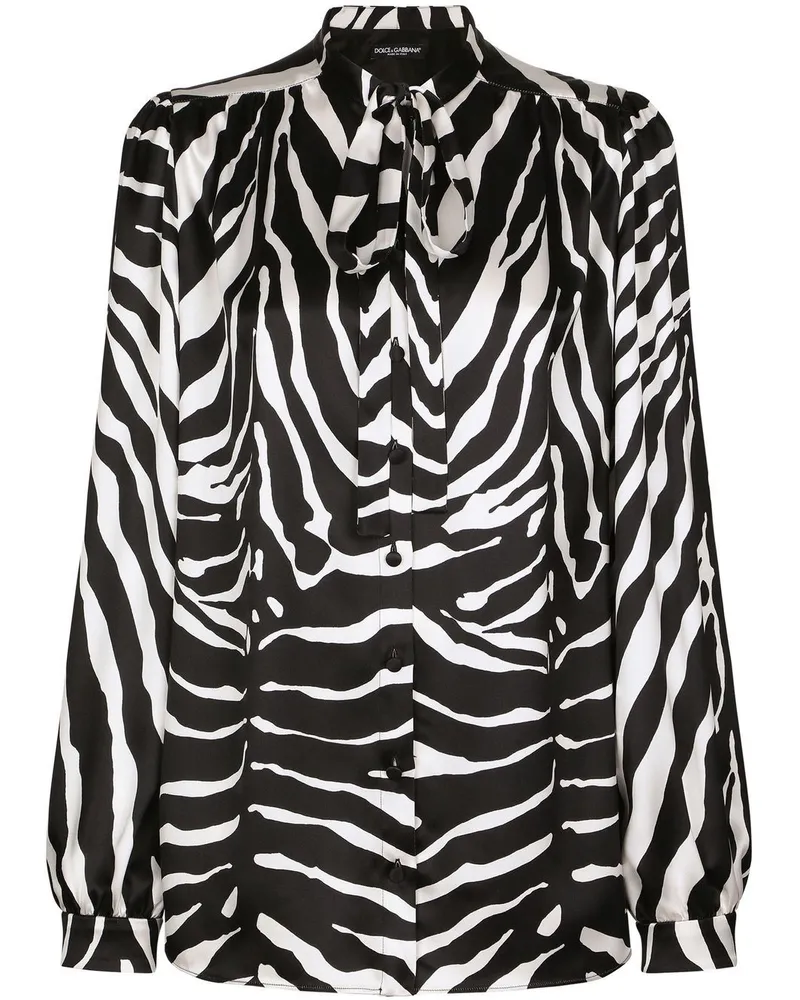 Dolce & Gabbana Hemd mit Zebra-Print - Schwarz Schwarz