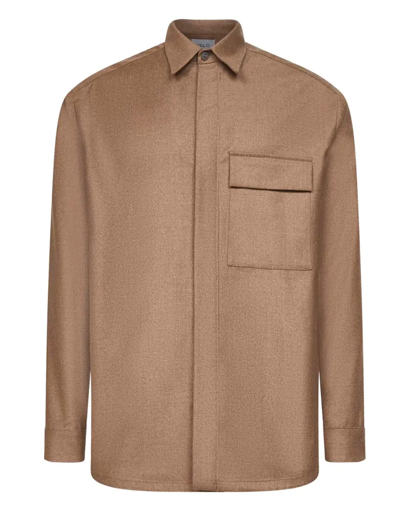 D4.0 buttoned-cuff patch-pocket shirt - Nude Nude