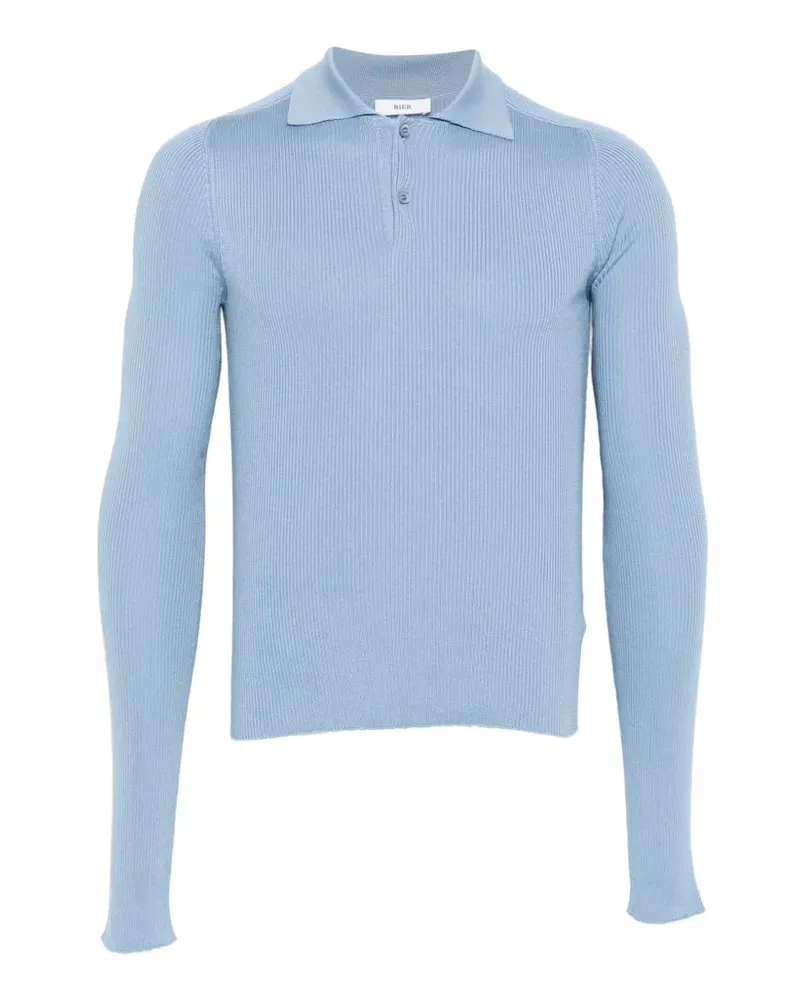 Rier long-sleeve polo shirt - Blau Blau