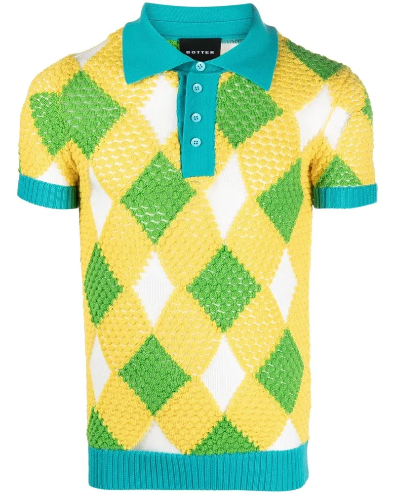 BOTTER Geometrisch gemustertes Poloshirt - Gelb Gelb