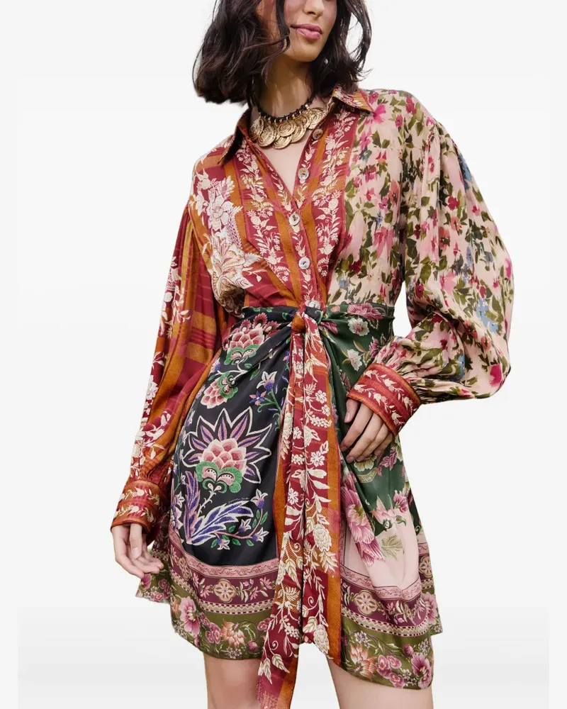 FARM Rio Minkileid mit Blumen-Print - Rot Rot