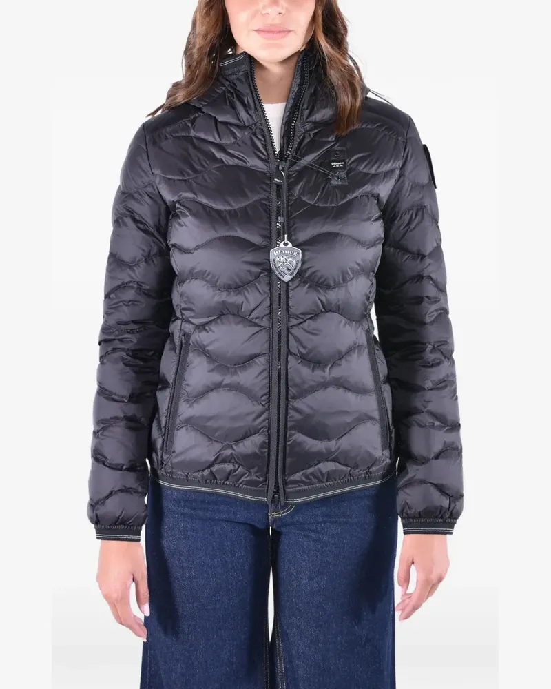 Blauer Camelia quilted hooded jacket - Schwarz Schwarz
