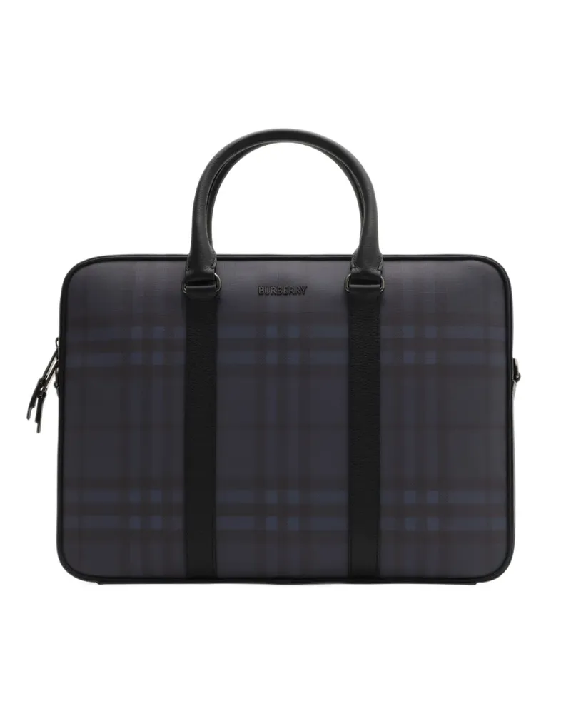 Burberry City Check briefcase - Blau Blau