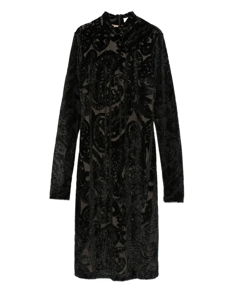 Etro Kleid aus Samt mit Paisleymuster - Schwarz Schwarz