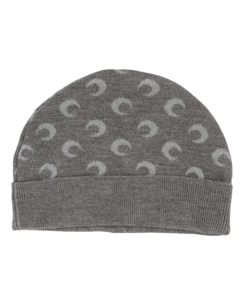 Marine Serre moon-print beanie hat - Grau Grau