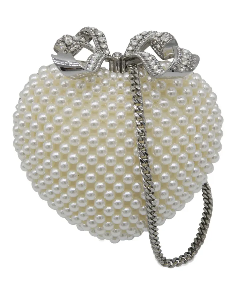 Self-Portrait Clutch mit Perlen - Weiß Weiß