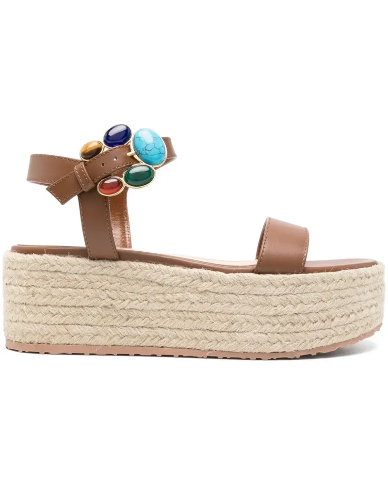 Gianvito Rossi Sandalen mit Schmucksteinen, 65mm - Braun Braun