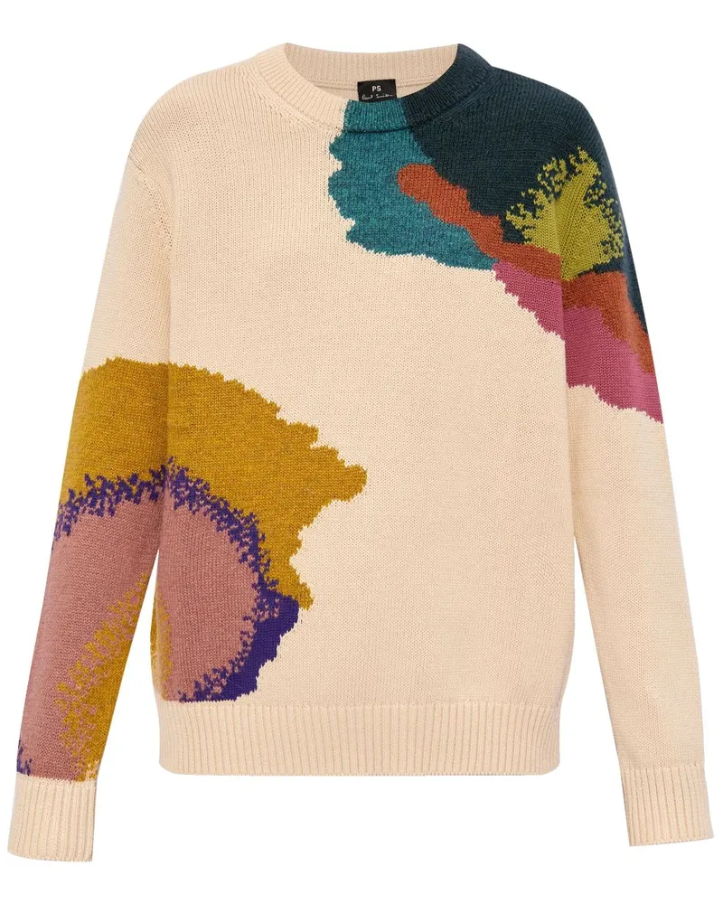 Paul Smith Gestrickter Intarsien-Pullover Nude