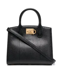 Ferragamo Handtasche mit Schlangen-Optik Schwarz