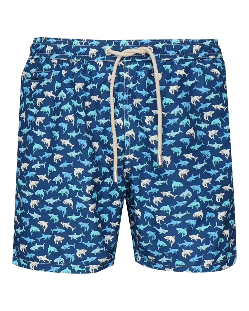 MC2 Saint Barth Badeshorts mit Hai-Print - BLU/WHITE/LIGHT BLUE Blu
