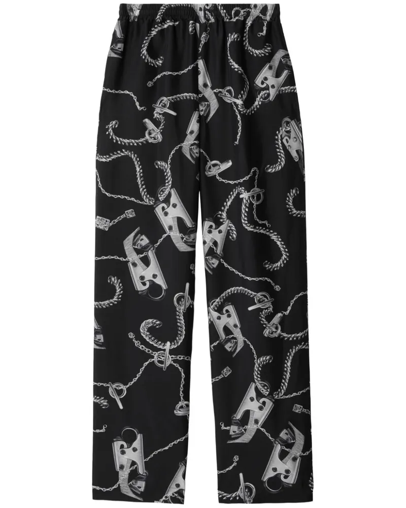 Burberry Knight Hardware Seidenhose - Schwarz Schwarz