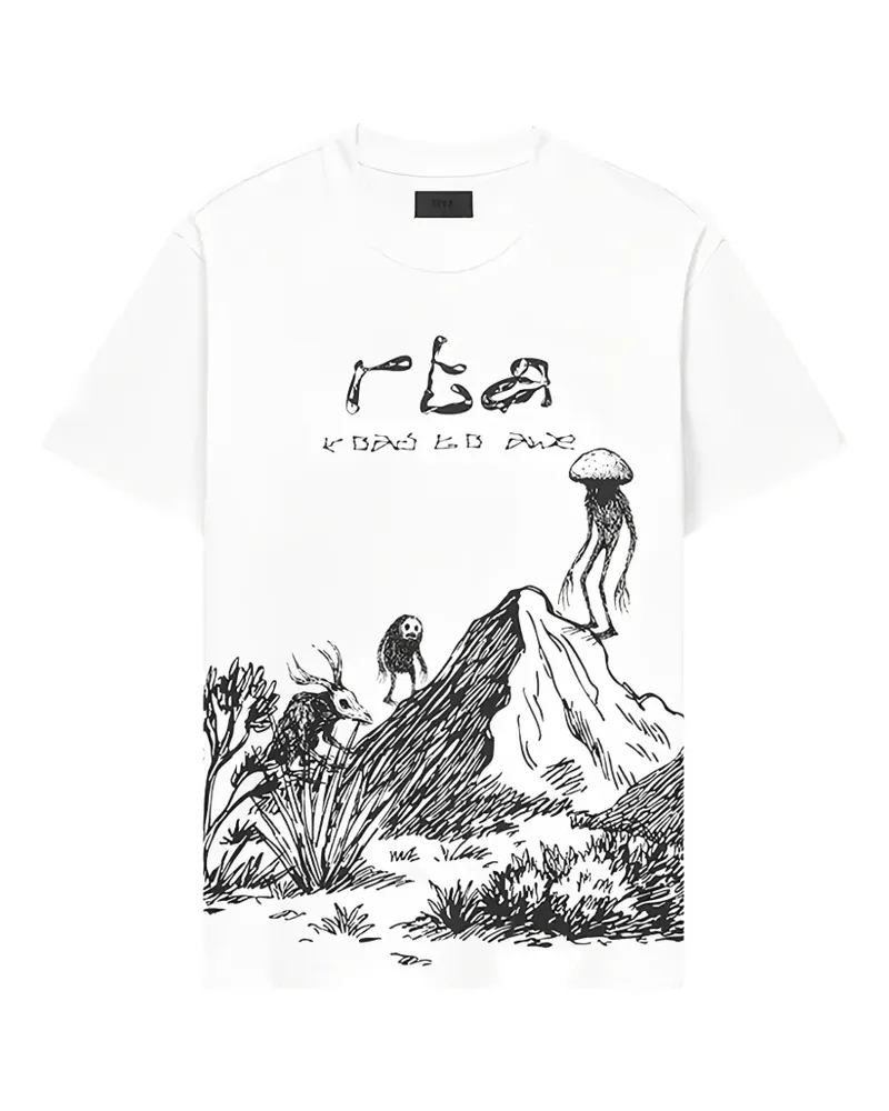 RTA Colin T-Shirt mit grafischem Print - Weiß Weiß