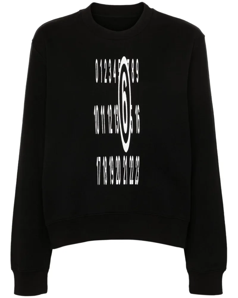 Maison Margiela Sweatshirt mit Nummern-Motiv Schwarz