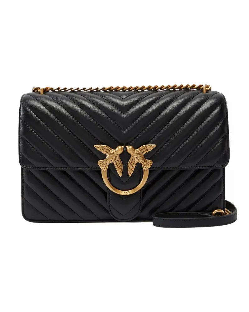 Pinko quilted chevron love bag - Schwarz Schwarz