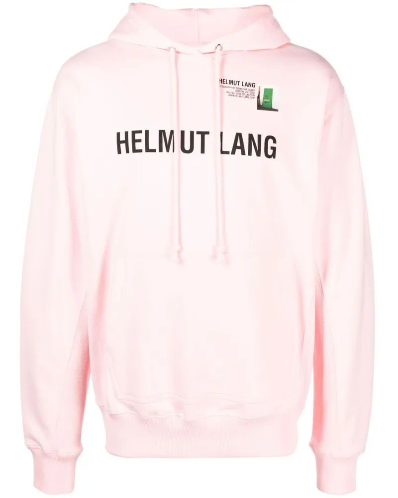 Helmut Lang Hoodie mit Logo-Print Rosa