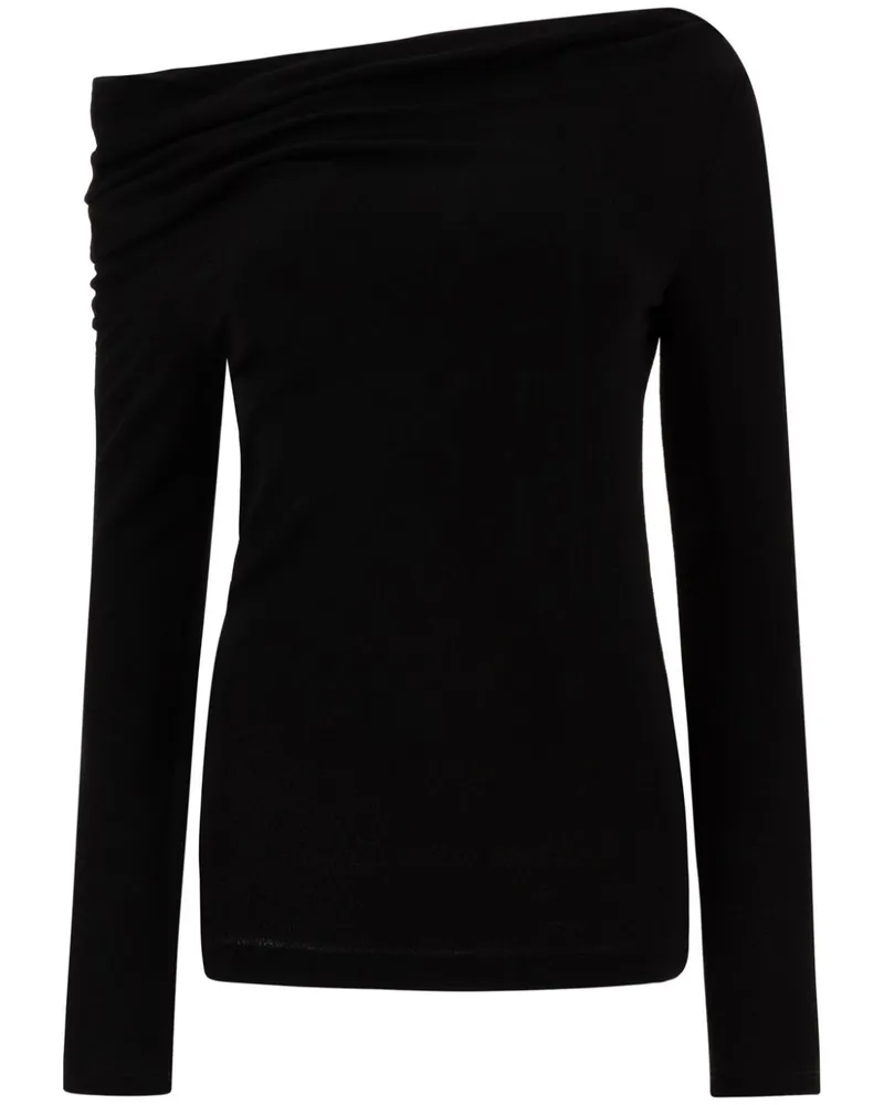 Givenchy Asymmetrisches Top mit Drapierung - Schwarz Schwarz