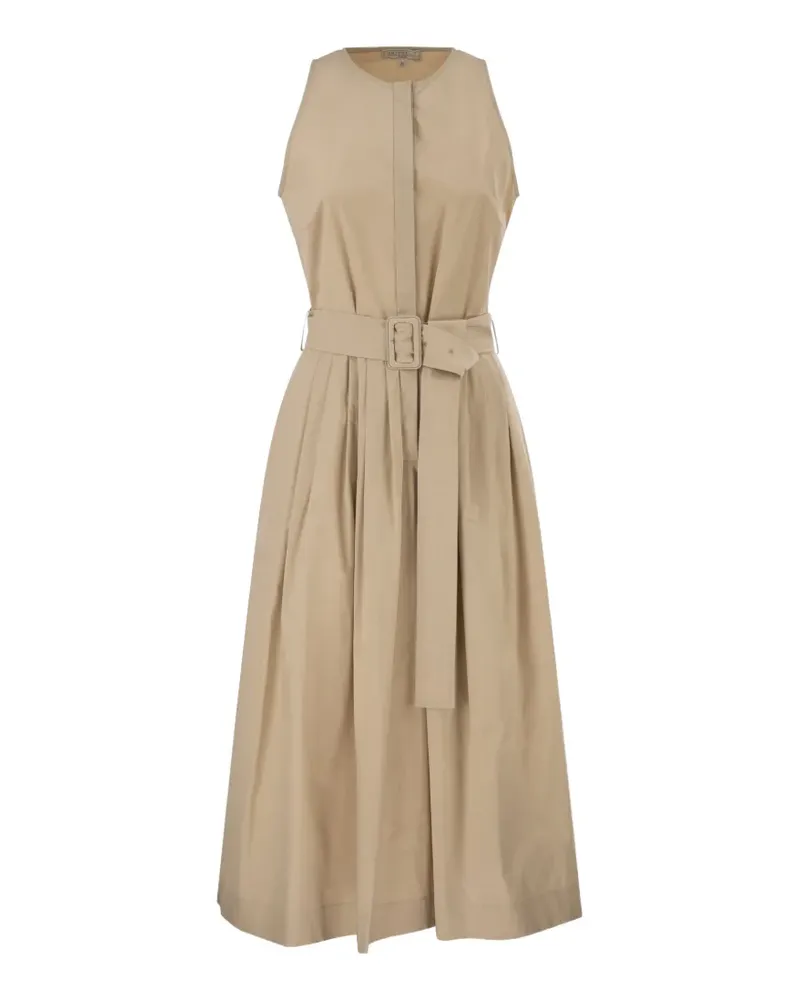 Antonelli Firenze belted pleated midi dress - Nude Nude