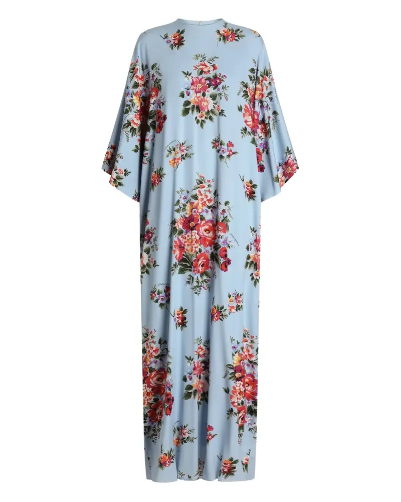 Dolce & Gabbana Kleid mit Blumen-Print - Blau Blau