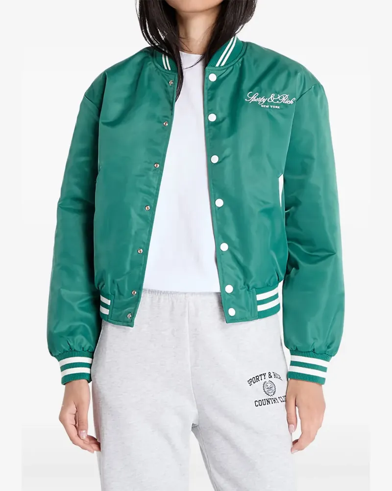 SPORTY & RICH striped buttoned varsity jacket - Grün Grün
