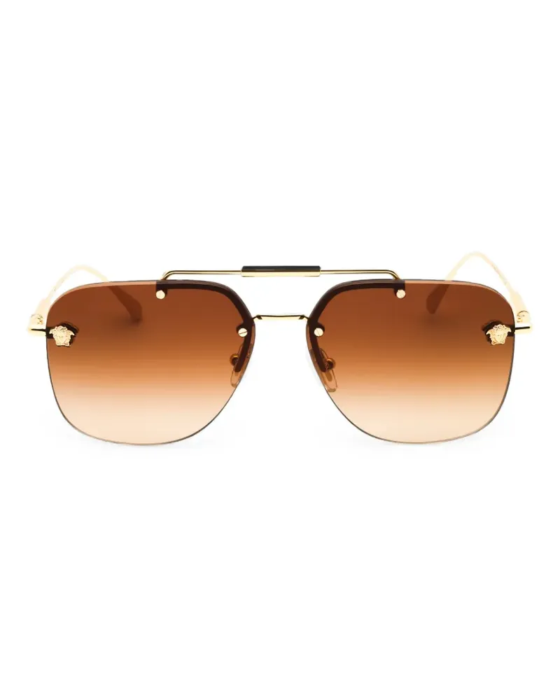 Versace Medusa-plaque pilot-frame sunglasses - Gold Gold