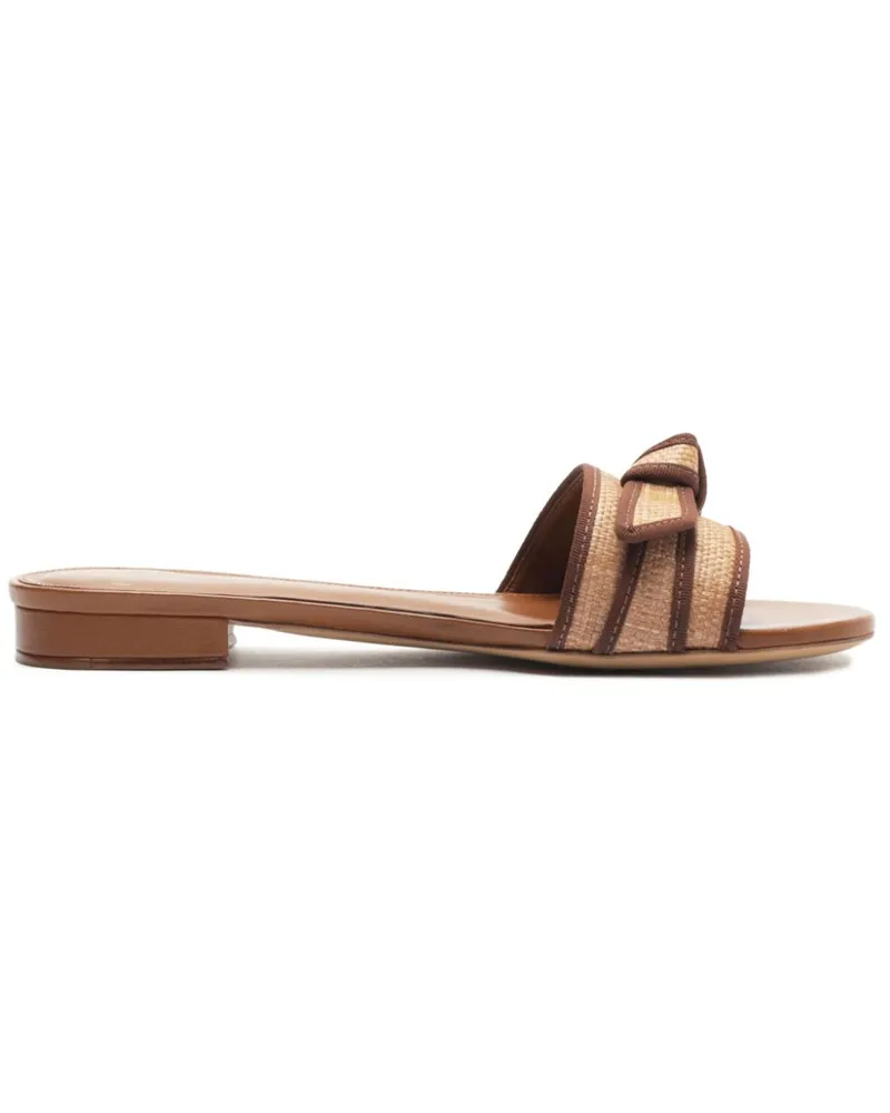 Alexandre Birman Sandalen aus Raffiabast mit Ripsband - Nude Nude