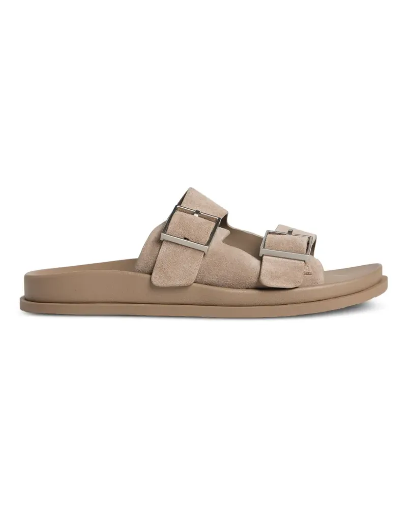 Calvin Klein buckle-fastening double-strap slippers - Nude Nude