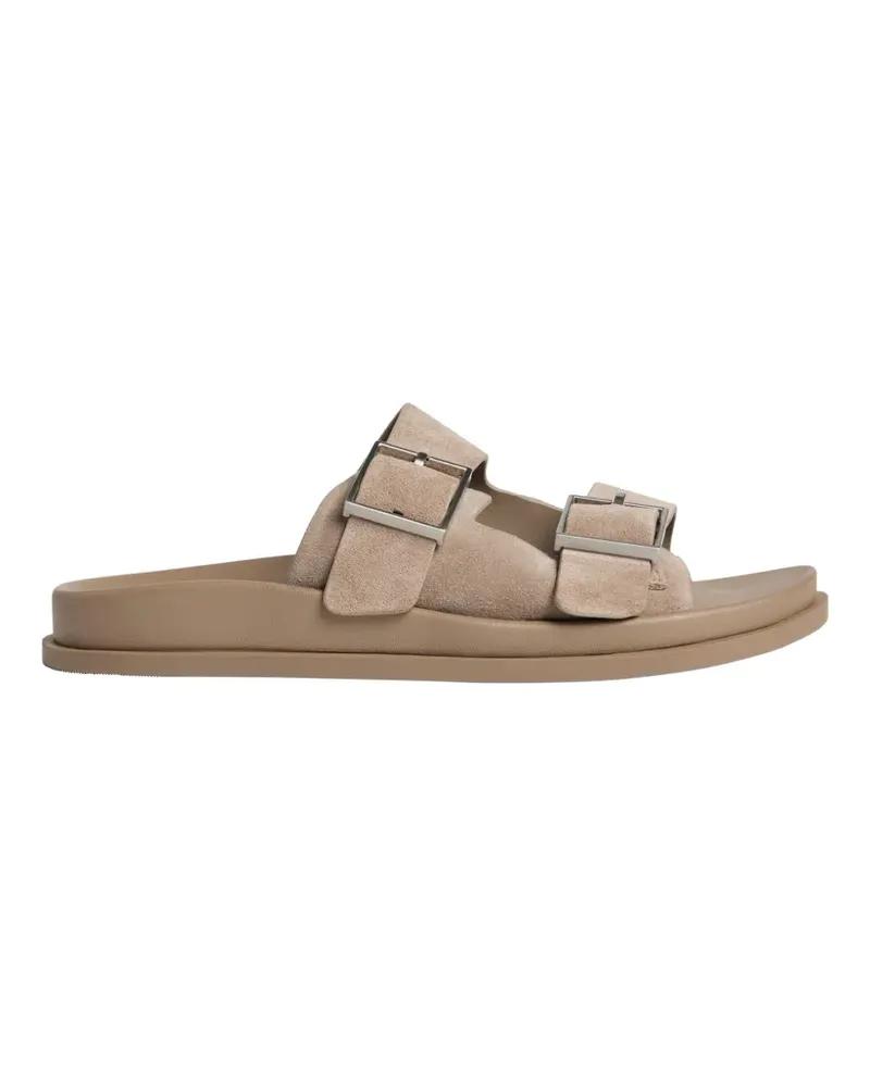 Calvin Klein buckle-fastening double-strap slippers - Nude Nude