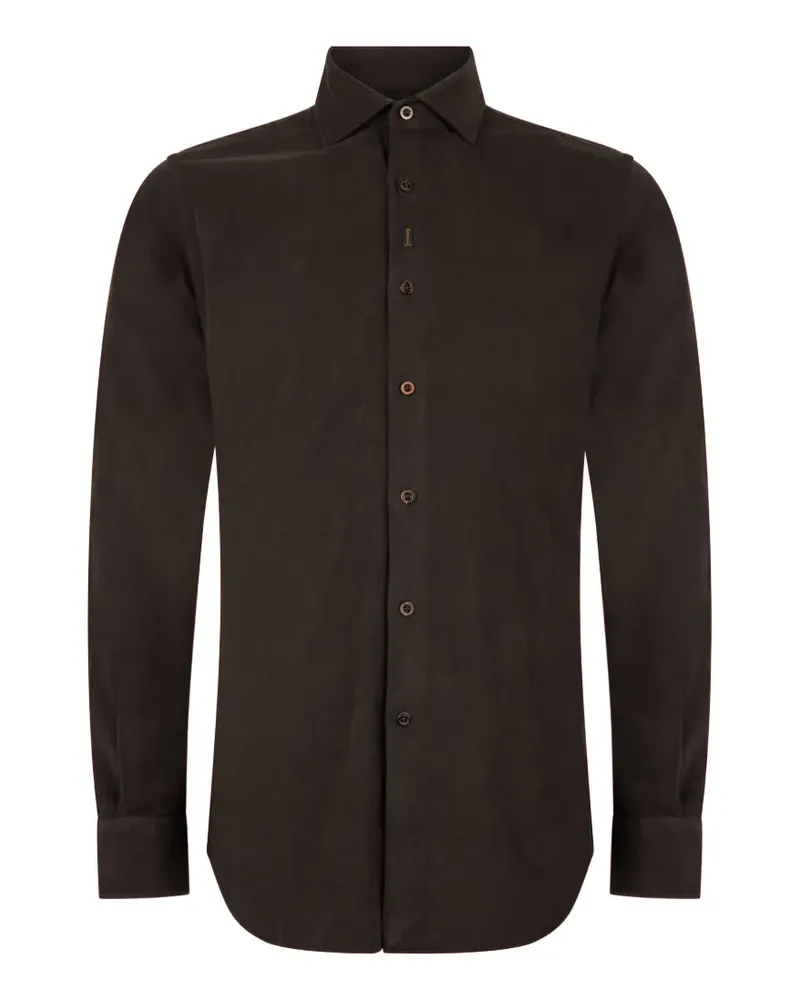 MOORER Vernale-Dvn button-down long-sleeve shirt - Braun Braun