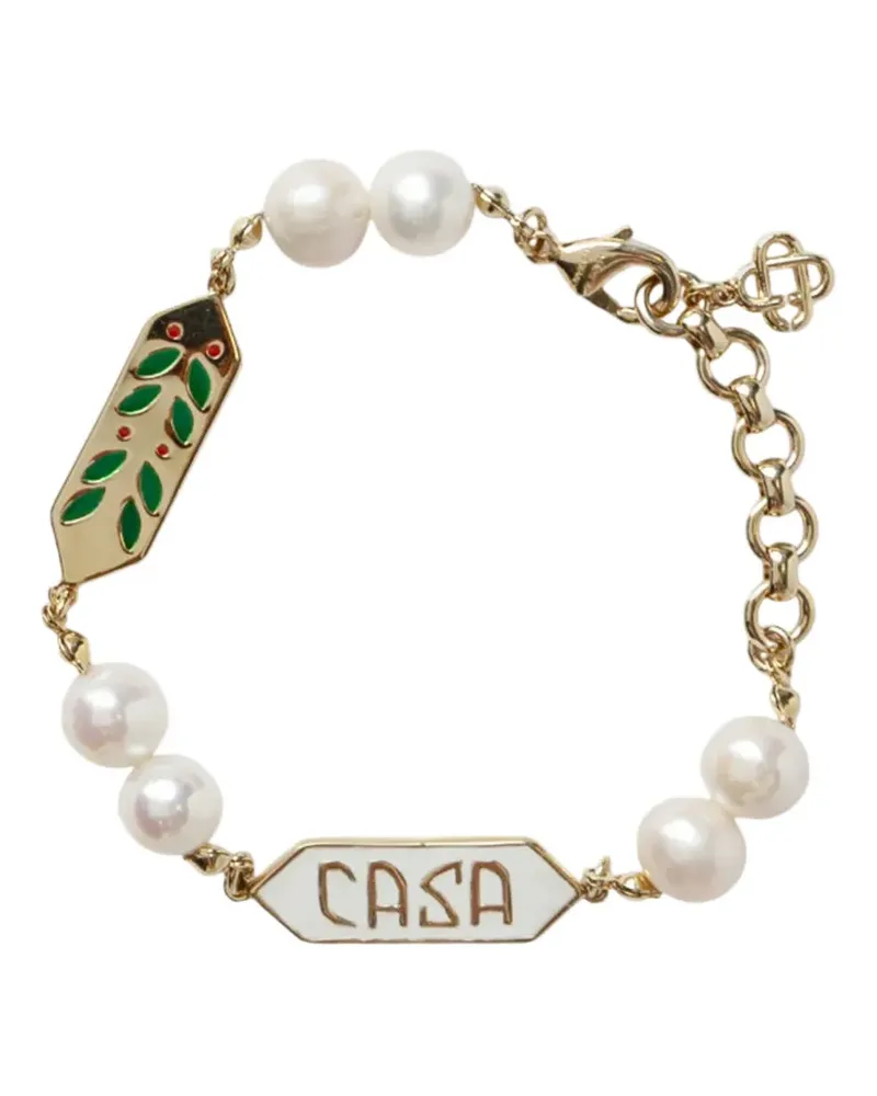 Casablanca Paris Laurel pearl bracelet - Gold Gold