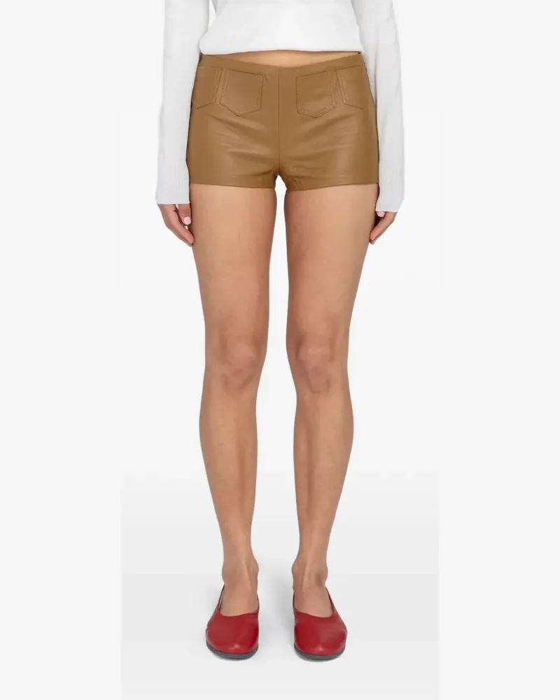Paloma Wool Suau leather mini shorts - Nude Nude