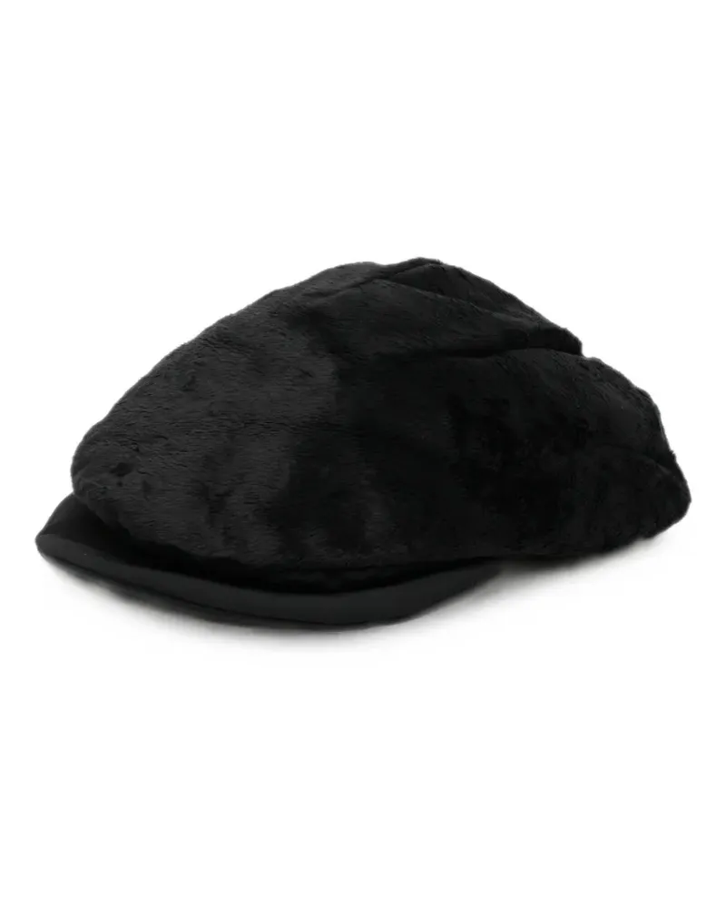 Junya Watanabe faux-fur flat cap - Schwarz Schwarz