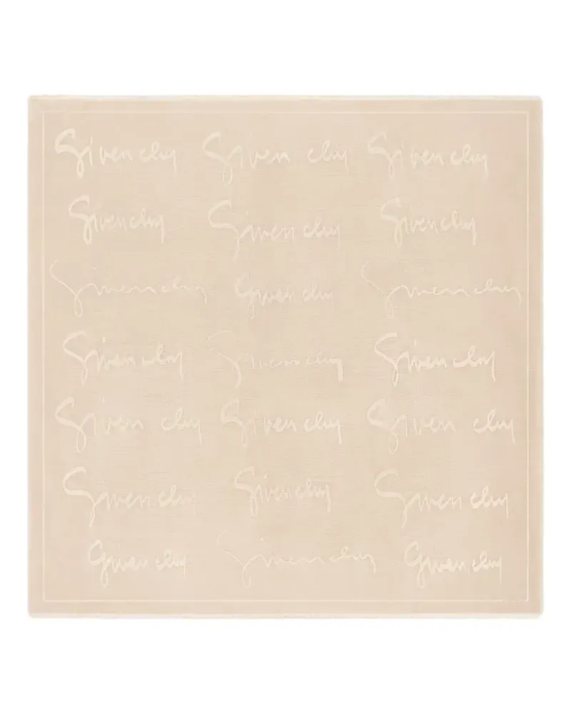 Givenchy Schal aus Seide und Wolle mit  Signature - Nude Nude