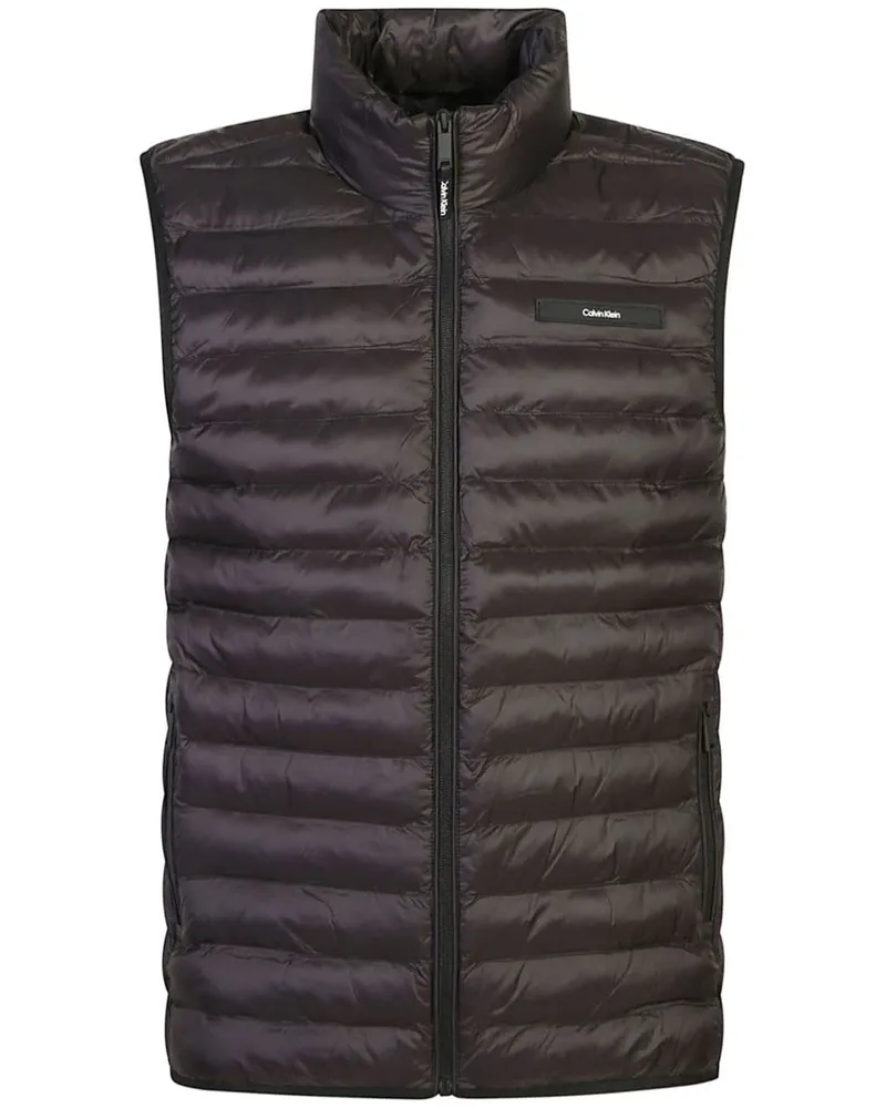 Calvin Klein logo-patch gilet Schwarz