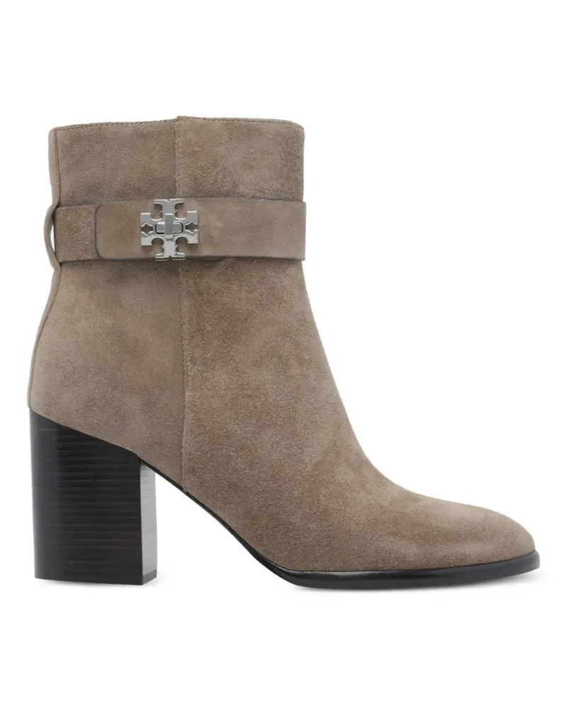 Tory Burch Turnlock suede ankle boots - Nude Nude