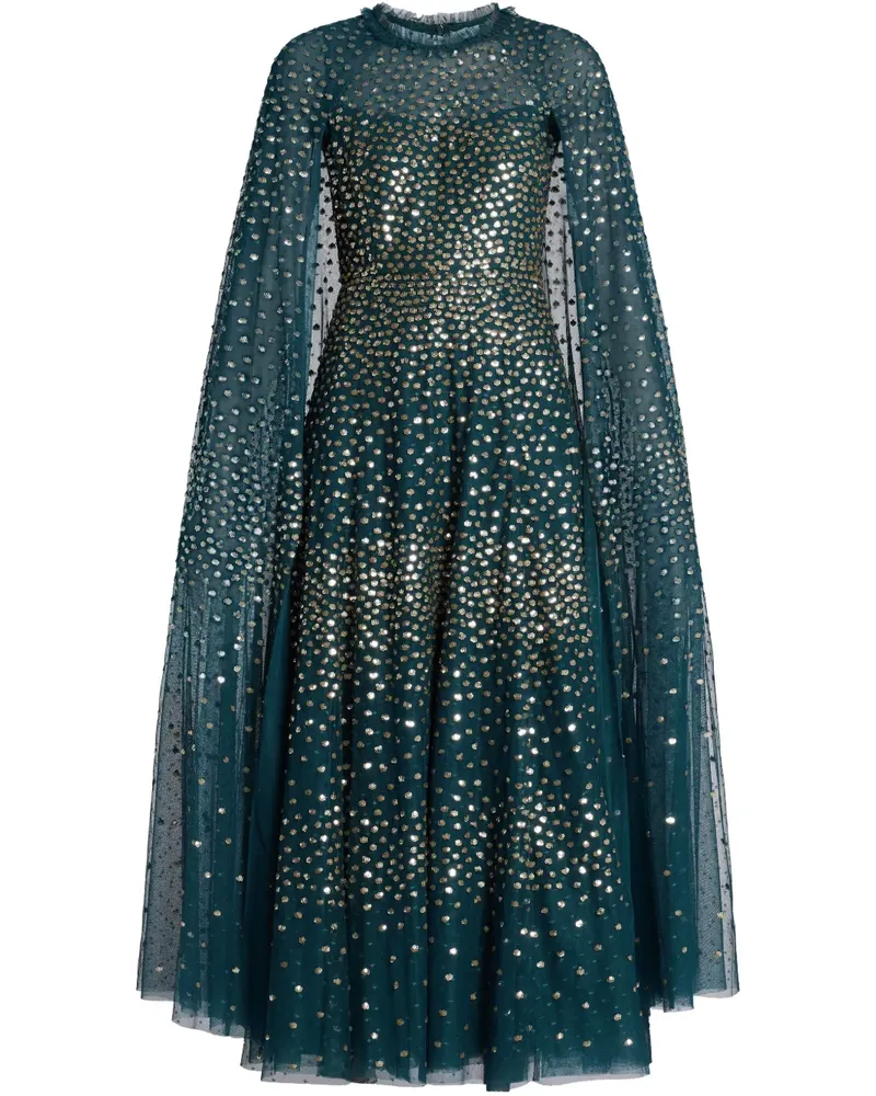 Needle & Thread Cape-Kleid mit Pailletten - Grün Grün