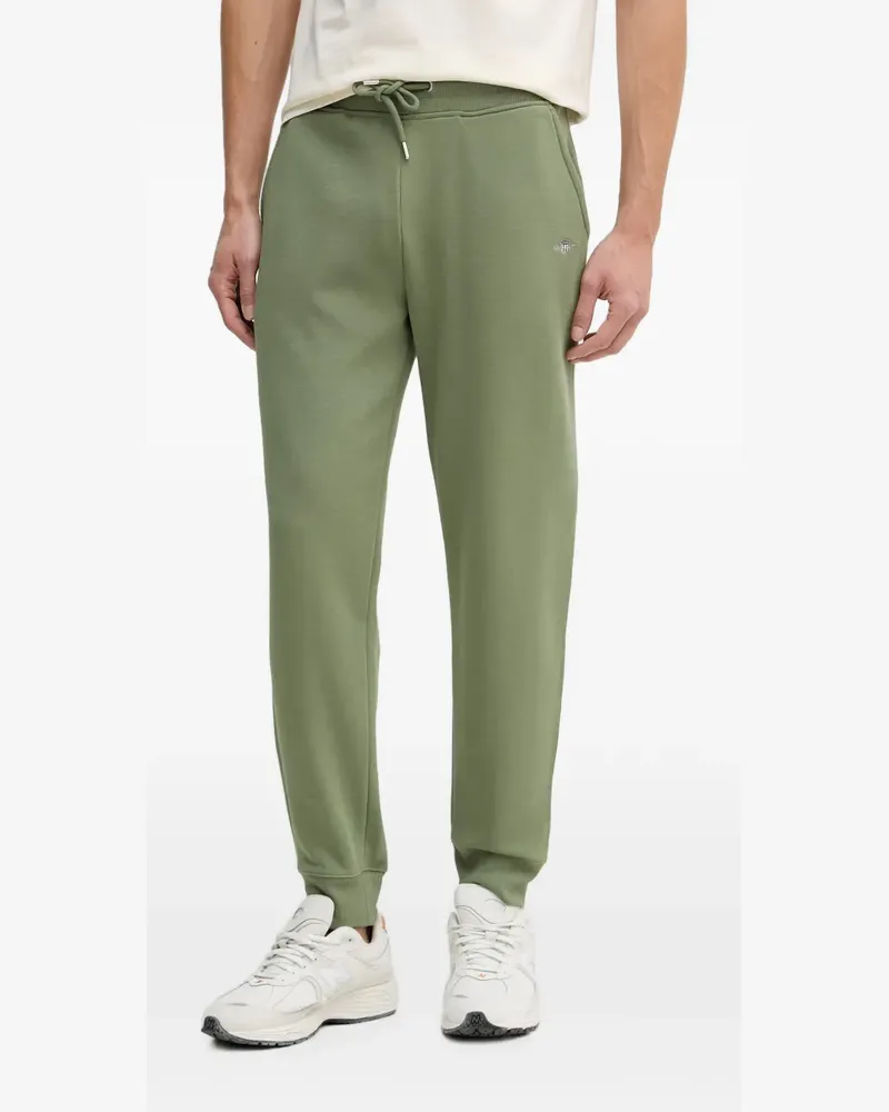 Gant logo-embroidered drawstring track pants - Grün Grün