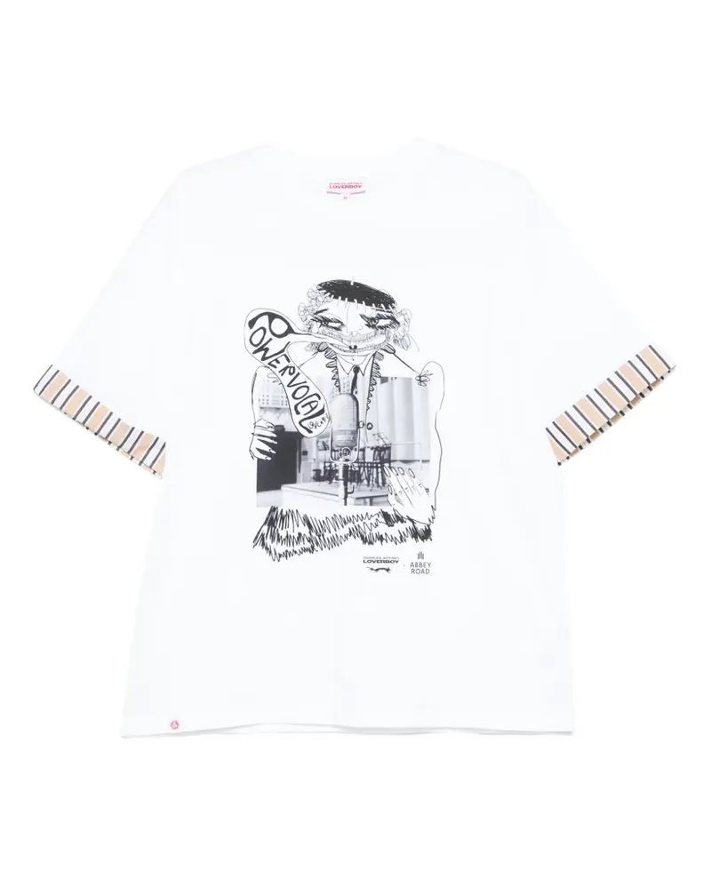 Charles Jeffrey Loverboy x Abbey Read T-Shirt mit Print - Weiß Weiß