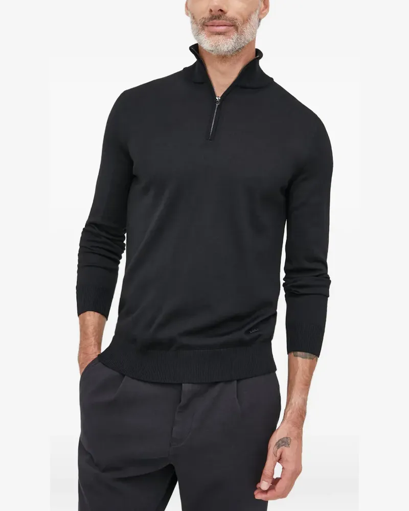 JOOP! quarter-zip logo-plaque sweater - Schwarz Schwarz