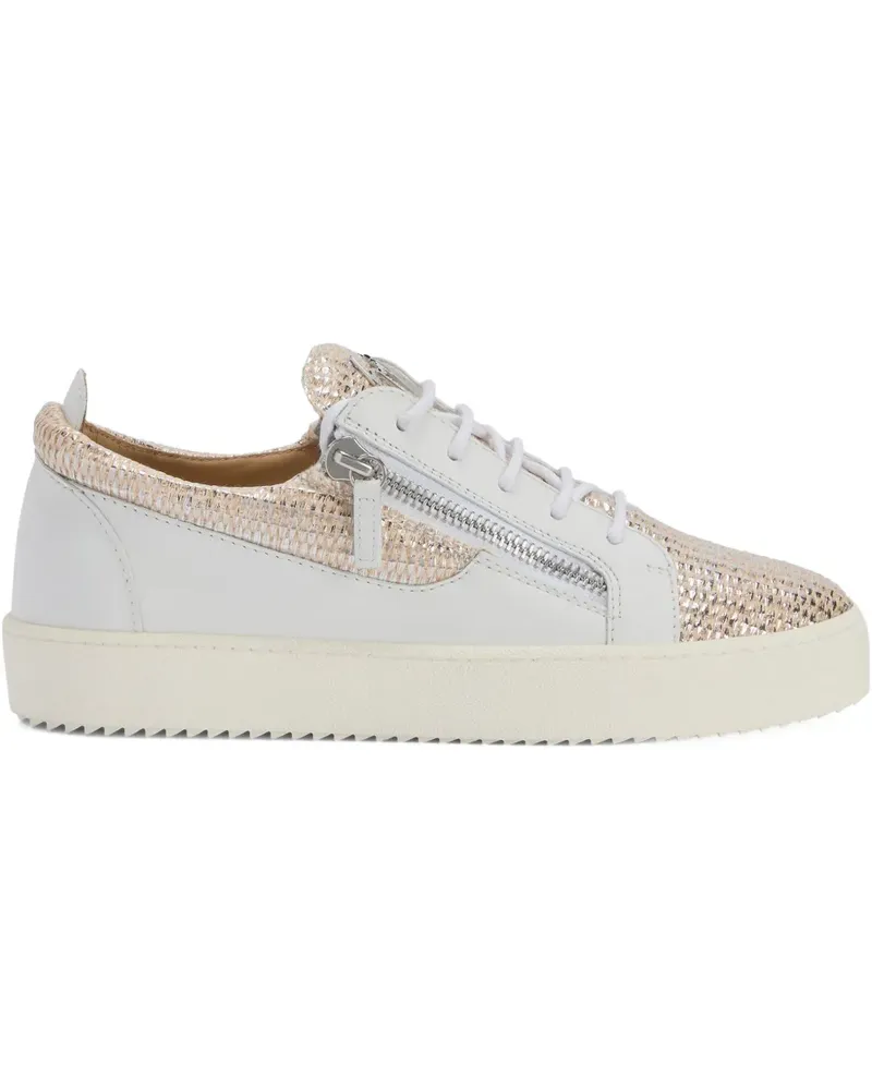 Giuseppe Zanotti Sneakers mit gewebtem Einsatz - Weiß Weiß