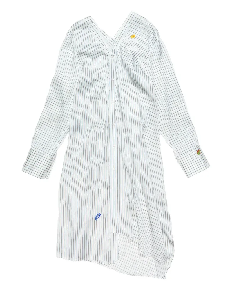 Acne Studios Gestreiftes Hemdkleid - Weiß Weiß