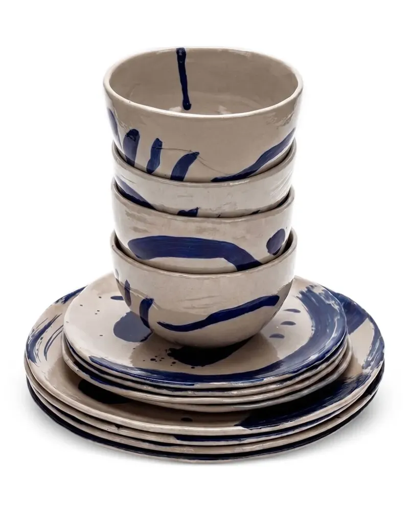 Serax Sophia Dinner-Set mit Pinselstrich-Print - Nude Nude