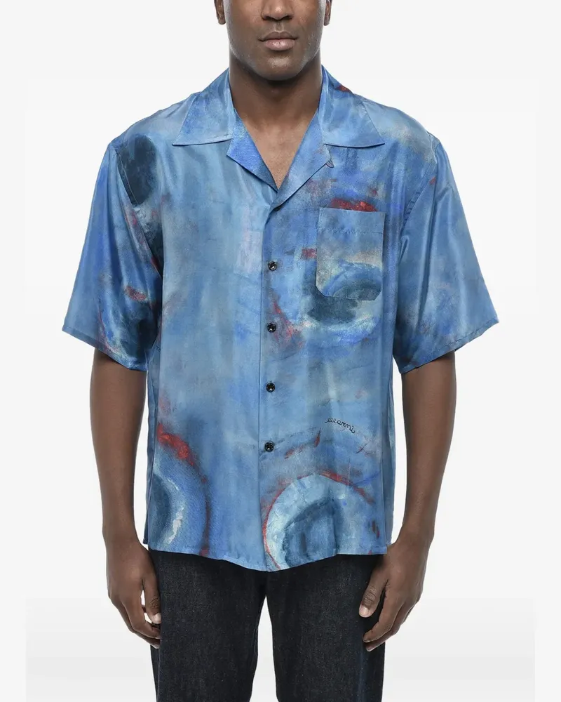 Marni Bowlinghemd mit Print - Blau Blau