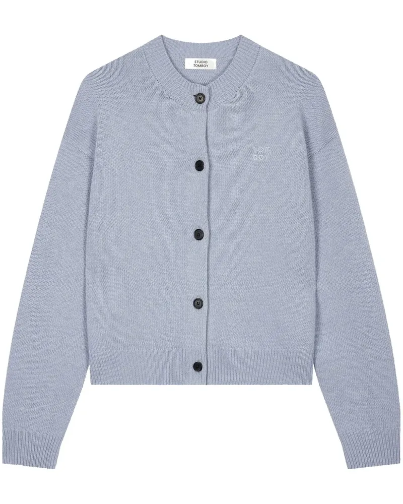 STUDIO TOMBOY Cardigan mit rundem Ausschnitt - Blau Blau