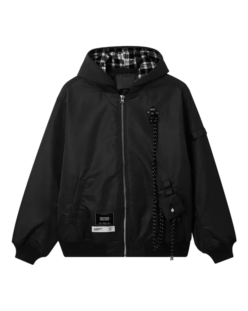 Musium Div. hooded zip jacket - Schwarz Schwarz