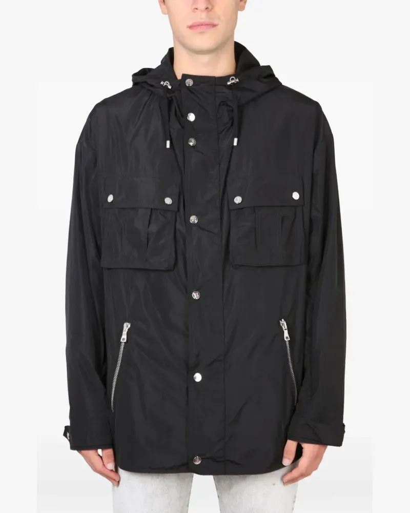 Balmain chest-pocket hooded jacket - Schwarz Schwarz