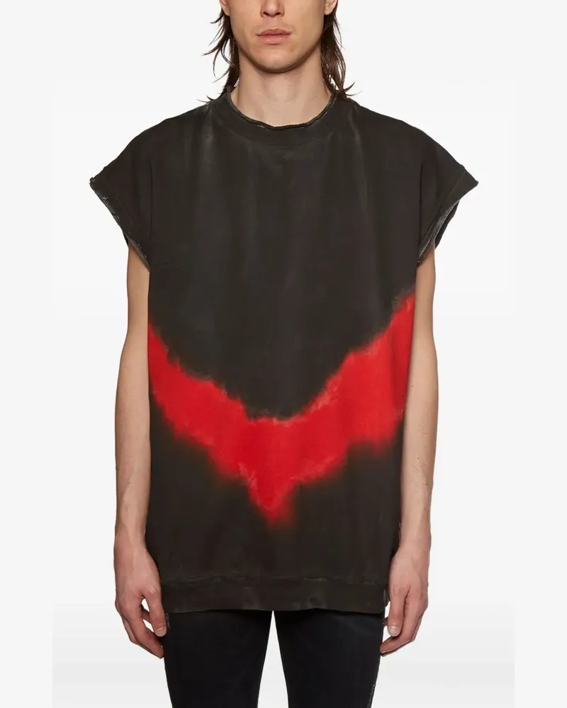 White Mountaineering T-Shirt mit Batikmuster - Schwarz Schwarz